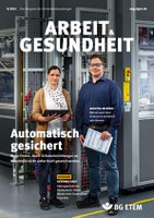 Themen der Ausgabe: Automatisch gesichert - Wege finden, damit Schutzeinrichtungen an Maschinen nicht außer Kraft gesetzt werden; Akustik im Büro - Warum auch leise Geräusche schädlich sein können; Gesunde Haut - Flüssigkeitsdichte Handschuhe: Wann Hände mehr Zuwendung brauchen (mit Aushang)