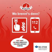 Wo brennt’s denn? Feuerwehr und Rettungskräfte müssen über den Brandmelder oder die 112 alarmiert werden. Brandstelle und Umfang des Feuers mitteilen. Was ist geschehen? Wie viele Verletzte/Erkrankte? Besteht Lebensgefahr? Aber bitte nicht gleich auflegen, sondern auf Rückfragen der Rettungsleitstelle warten.
