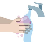 Hände regelmäßig und gründlich mit Seife und Wasser für mindestens 20 Sekunden waschen.
