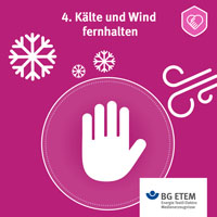 Wind und Kälte verlangen der Haut ganz schön viel ab. Daher ist es sinnvoll, wo immer möglich, Handschuhe zu tragen! Denn so können die Talg- und Schweißdrüsen normal weiterarbeiten und die Hände bleiben geschmeidig und besser geschützt.
