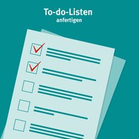 Anti-Stress Tipp: To-do-Listen anfertigen. Strukturiertes Arbeiten erleichtert den Bürotag! Prioritätenlisten helfen, den Überblick zu behalten.
