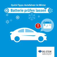 Bei Kälte lässt die Leistung der Batterie für gewöhnlich nach. Auch hier kann eine Prüfung durch einen Experten hilfreich sein.
