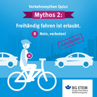 Ist es erlaubt, im Straßenverkehr freihändig mit dem Fahrrad zu fahren? Nein, es ist nicht erlaubt. Beim freihändigen Fahren steigt das Unfallrisiko und Bremsen ist z. B. nur mit Verzögerung möglich. Die Hände am Lenker verringern auch die Gefahr von Stürzen. Und wenn die Polizei euch erwischt, riskiert ihr einen Bußgeldbescheid über 5 Euro.
