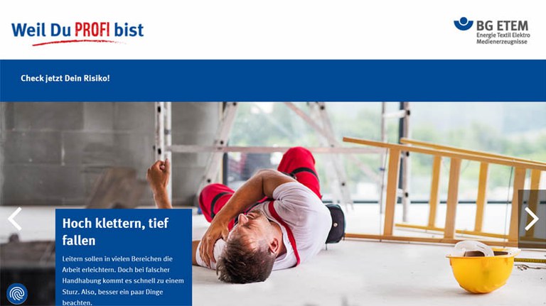 Unser Angebot an Beschäftigte mit Infos zum sicheren Verhalten am Arbeitsplatz.