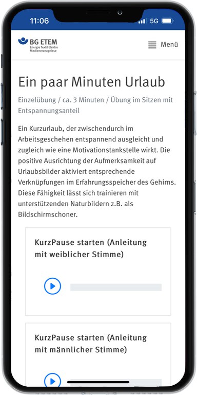 App für entspannende Pausen