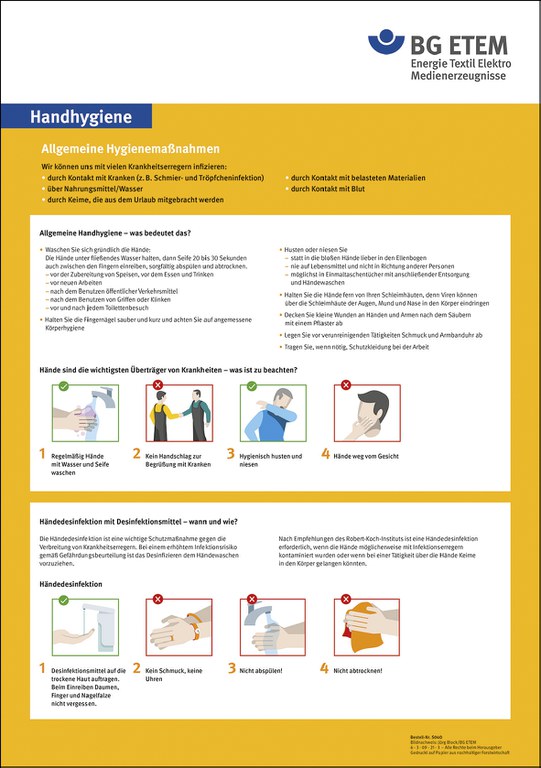 Aushang zur Handhygiene