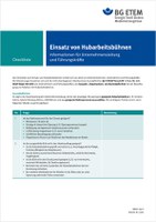 Werden Hubarbeitsbühnen nicht sicherheitsgerecht eingesetzt, kann das zu schweren Unfällen führen. Mit neuen Infomedien bietet die BG ETEM Hilfestellung für den sicheren Umgang mit Hubarbeitsbühnen.