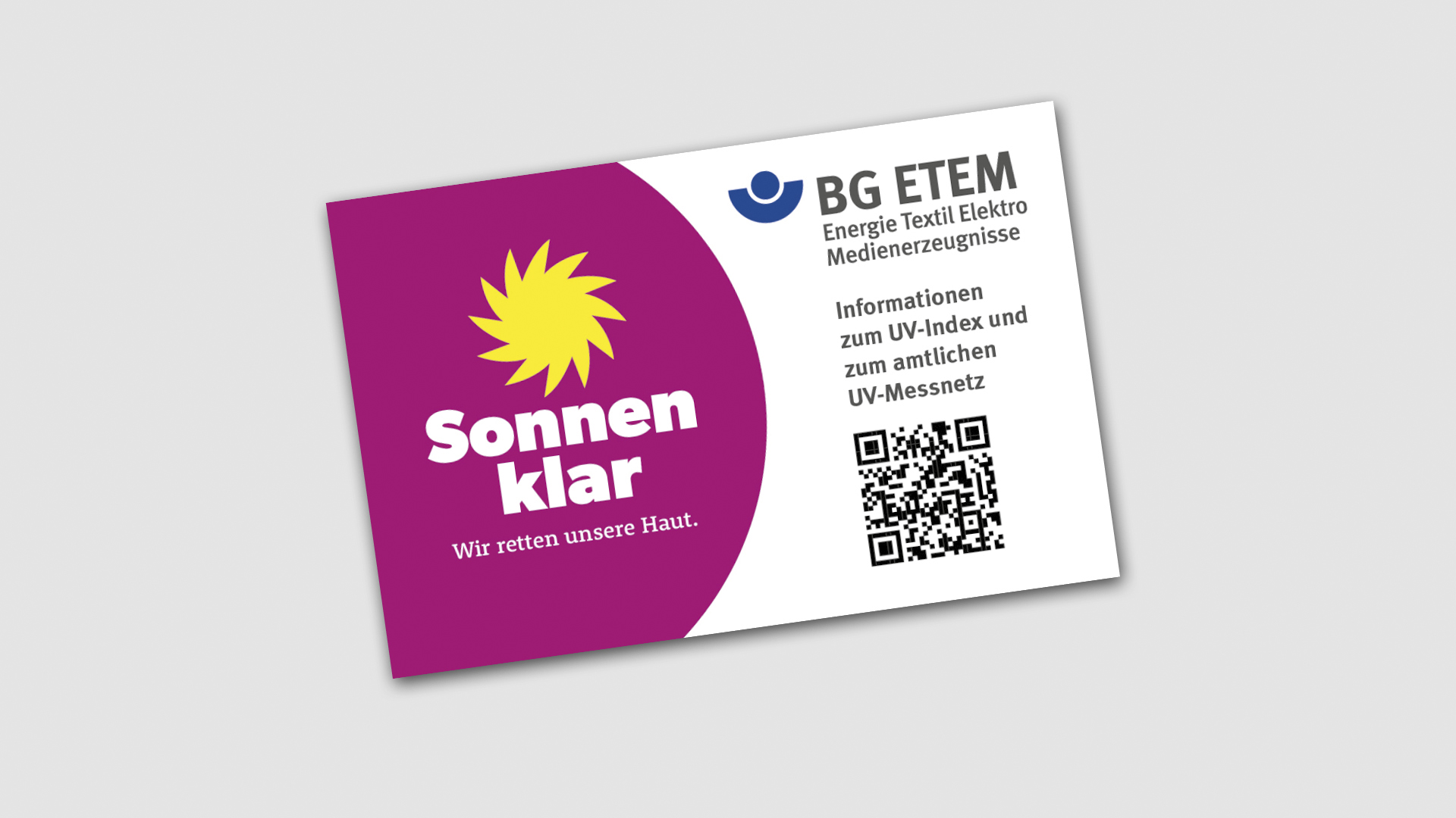 Neu: BG ETEM-Karte für den UV-Test