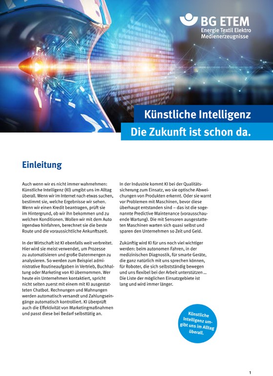 KI in der öffentlichen Verwaltung - BG ETEM aktualisiert Whitepaper