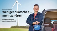 (23.06.2021) Gute Kommunikation ist wichtig für die Sicherheit und Gesundheit und kann Leben retten. Insbesondere in Arbeitssituationen, in denen Mitarbeitende mehreren Gefahrenquellen gleichzeitig ausgesetzt sind wie beispielsweise bei Arbeiten in großer Höhe oder mit Elektrizität. Arbeitsschutz hat hier einen sehr hohen Stellenwert, die Kommunikation unter Mitarbeitenden im Vorfeld aber einen noch viel Größeren. In der aktuellen Ausgabe von 