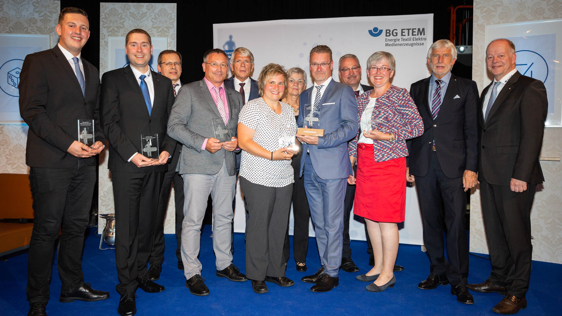 Die Preisträger des Präventionspreises 2018 der BG ETEM.