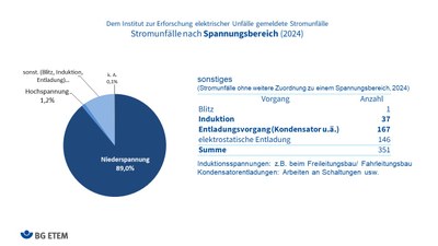 Stromunfälle nach Spannungsbereich
