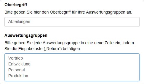 Oberbegriff - Auswertungsgruppen
