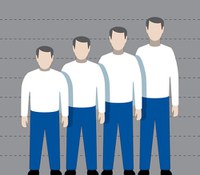 Das Bild soll verdeutlichen, wie unterschiedlich Menschen mit ihren Körperabmessungen sind. Dazu zeigt es vier schematisch dargestellte Menschen. Von links nach rechts nimmt dabei die Körpergröße stark zu.